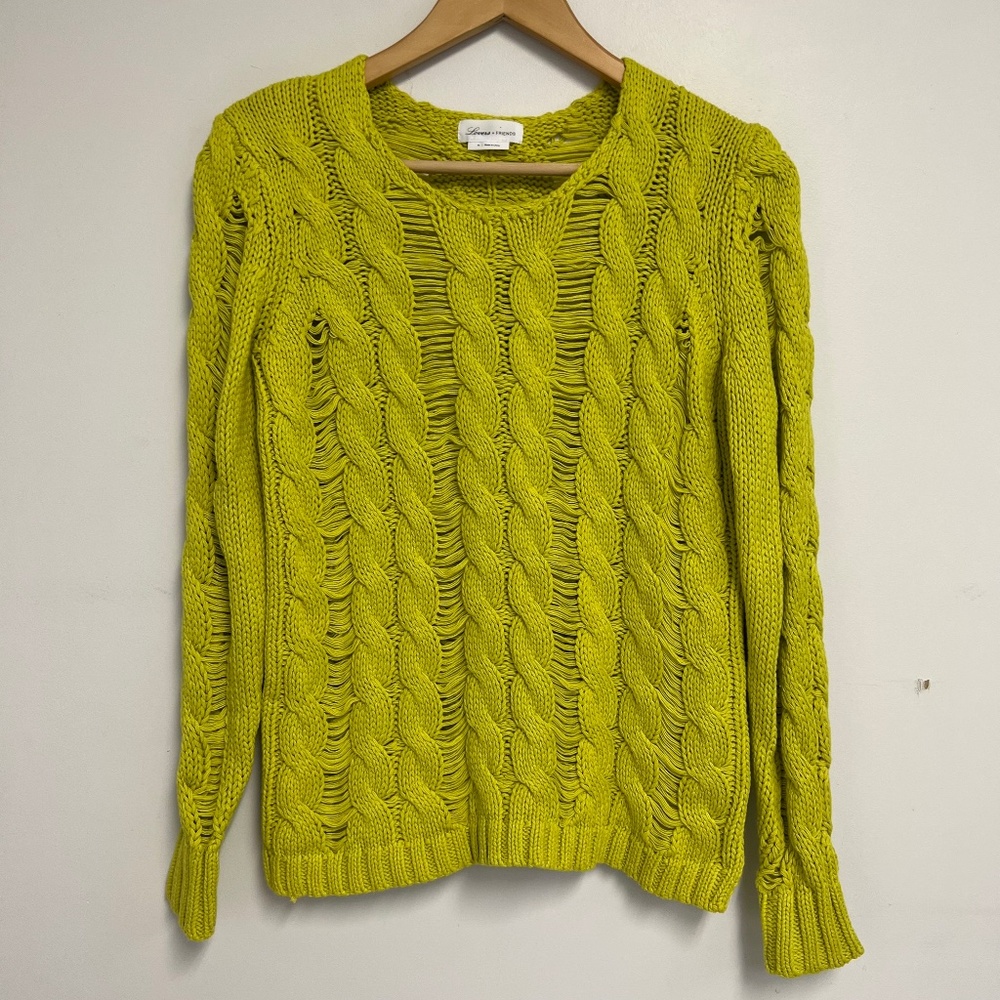 lovers + friends green knit sweater